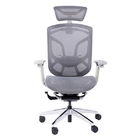 Grey Plastic Rotating Chair Comfort Water Fall Design 3D Support Headrest Mesh Office Chairs