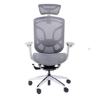 Dvary Height Seats Ergonomic Office Chair Comfortable Polished Alu Base Light Grey