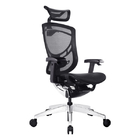 3D Headrest Chromed Ergonomic Executive Chair 4D Swivel Office Seating