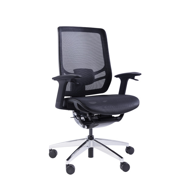 BIFMA Black Adjustable Office Chair Ergo Task Chair Swivel Mesh Seating