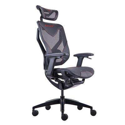 GTCHAIR Cool Design Mesh Gaming Chairs Silver PU Embroidery Logo Black Frame