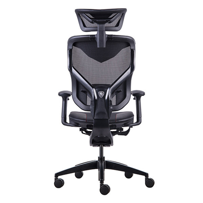 GTCHAIR Cool Design Mesh Gaming Chairs Silver PU Embroidery Logo Black Frame