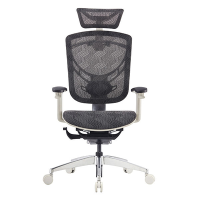 High Back Executive Mesh Office Chair With Headrest Polished Aluminum