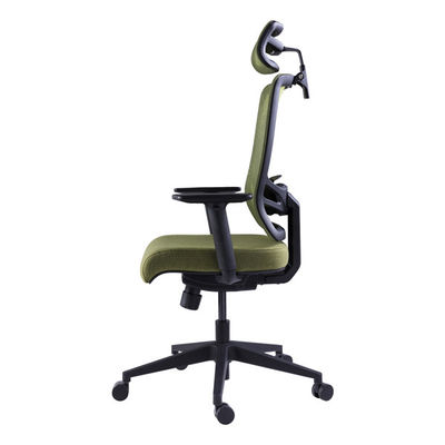 Green Adjustable Spine Protecting Headrest and PA Wheels Project Ofiice Chairs