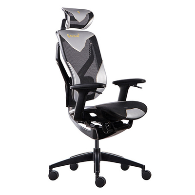 Mesh Ergonomic Cool Swivel Gaming Chair 3A System Computer Game Seating Silver PU