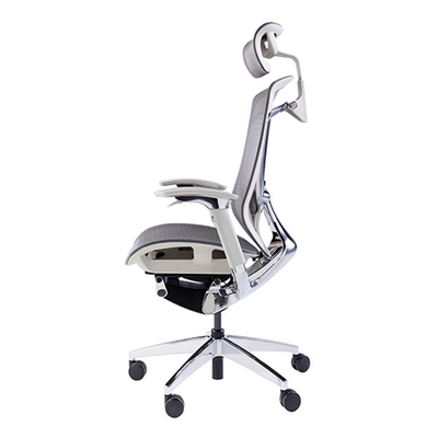 Adjustable Lumbar Support Chair Grey Ergonomic Office Rotation